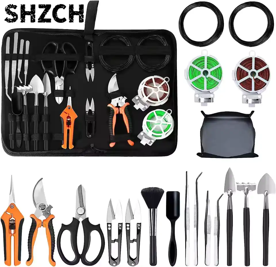 Multifunctional Bonsai Tree Kit 20 Pieces Gardening Succulent Tool Kit Bonsai Tool Kit Garden