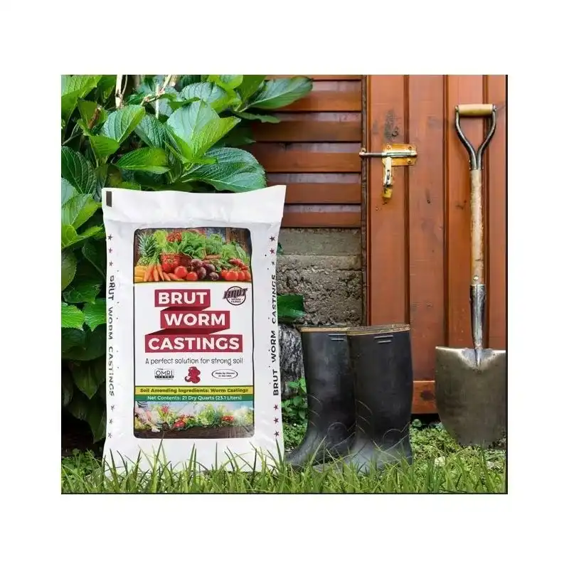 Brut Worm Farms organic vermicompost helps improve soil, 30-pound bag